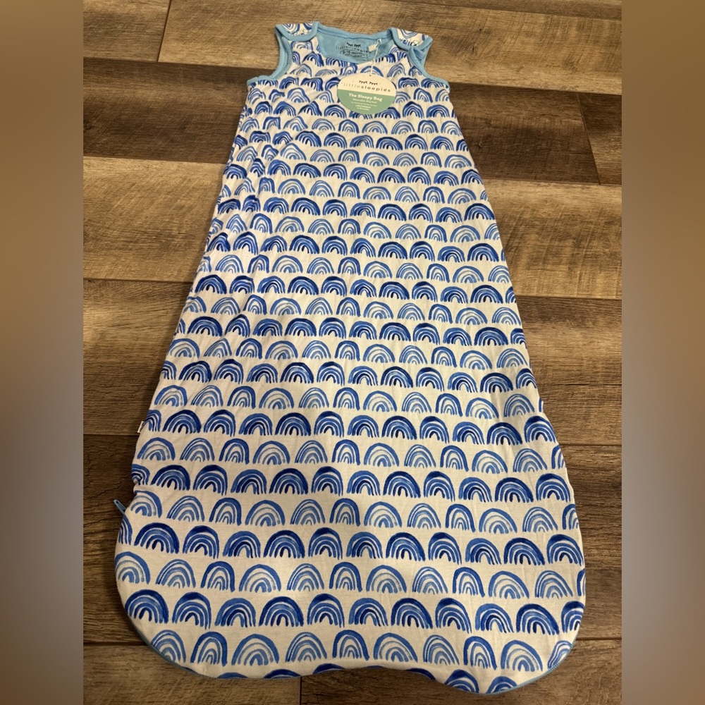 Little Sleepies Blue Rainbow Wearable Blanket Bamboo Sleepy Bag Sleep Sack 6-18 - Picture 10 of 13